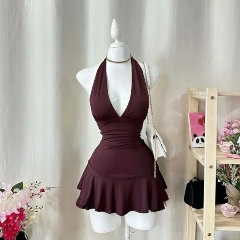 Spice Girls Lace Y2K Sling Dress Harajuku Graphic Print Grunge Goth Skirt Punk Streetwear Hip Hop Retro Fashion Casual Frock EMO